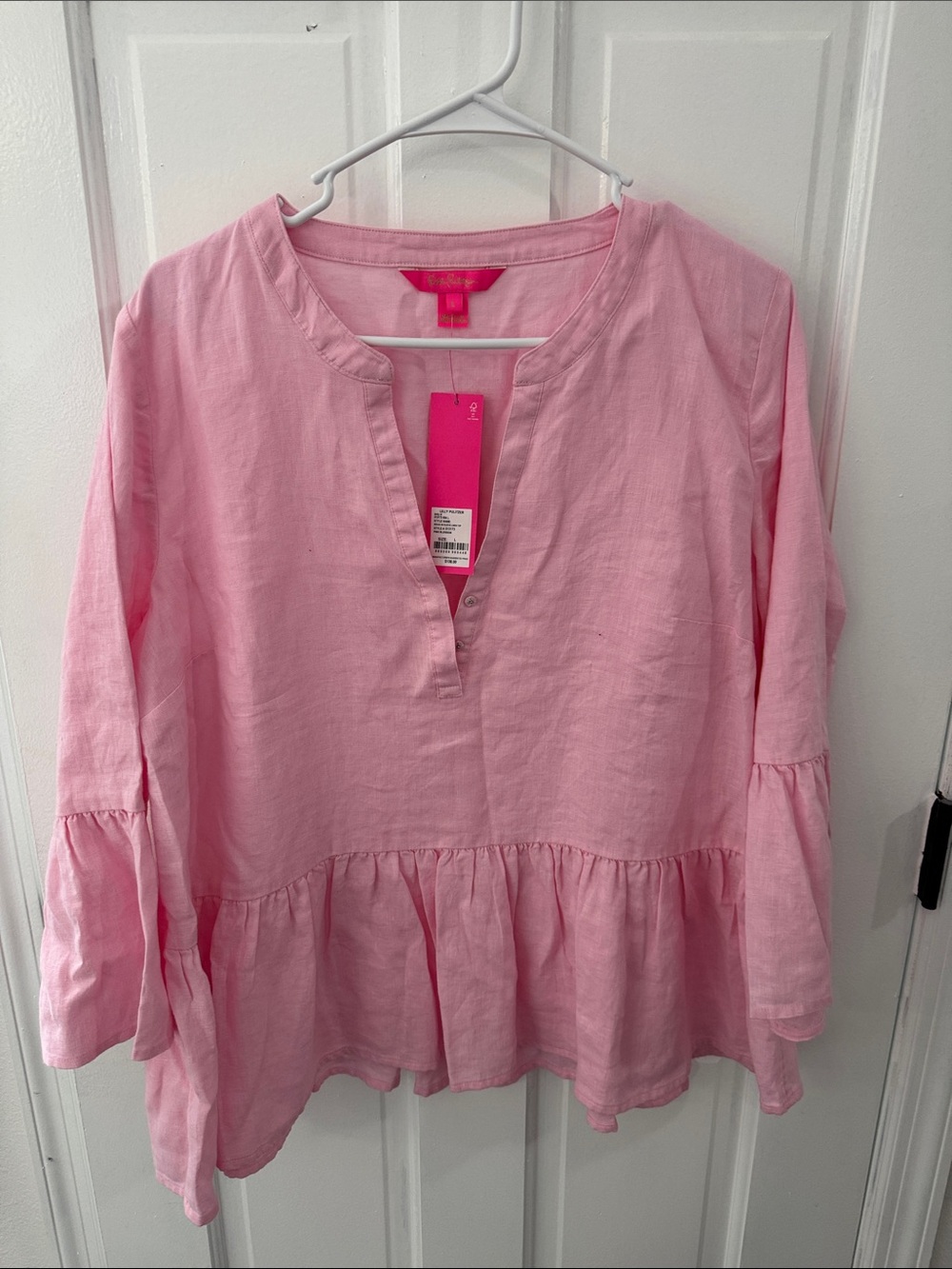 Lilly Pulitzer Light Pink Peplum Tunic Top - Picture 1 of 4